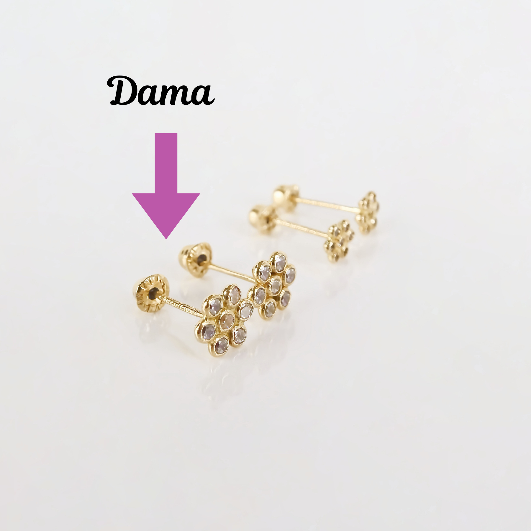 Amor Eterno - Broqueles Roseta / Aretes Oro 10k / Amarillo