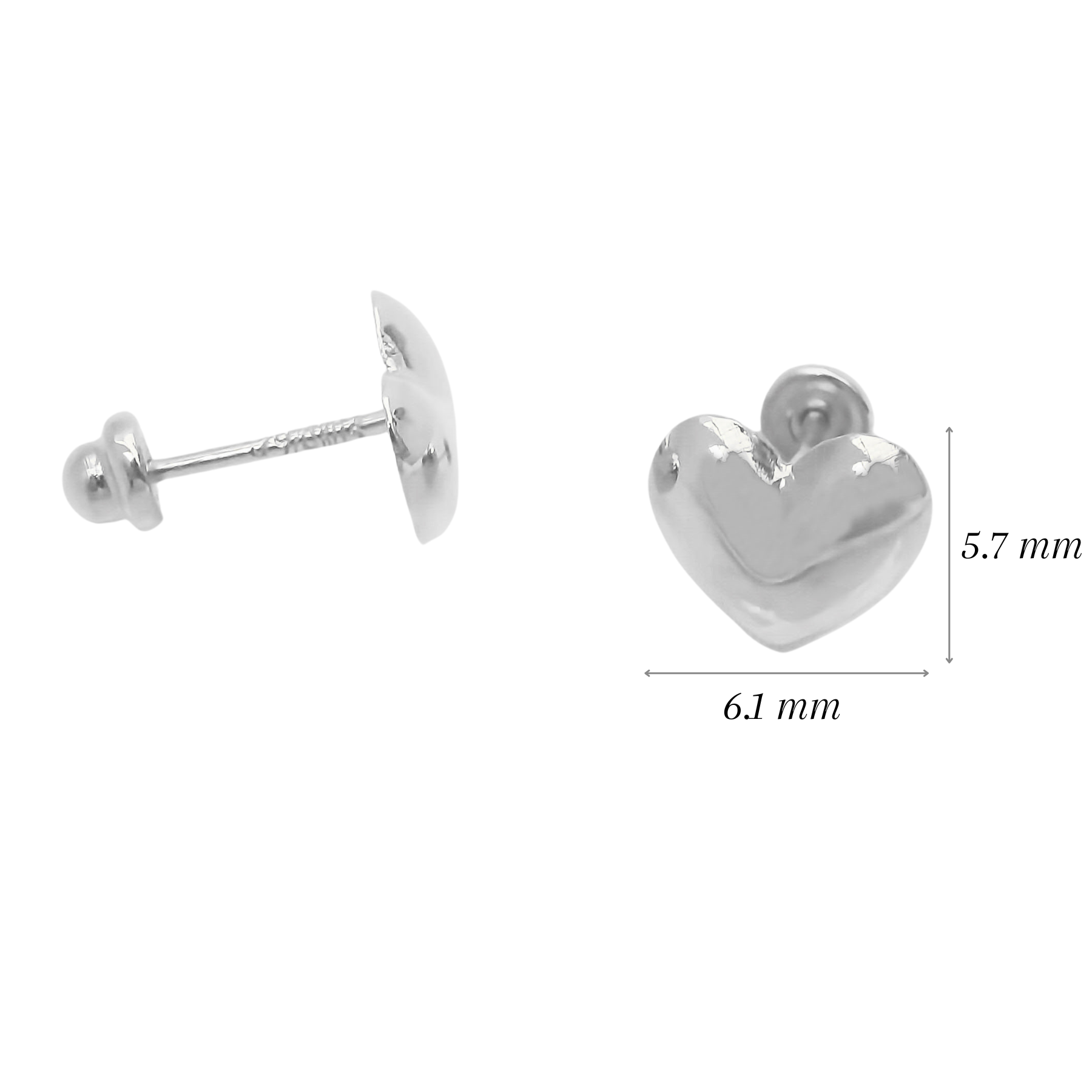 Amor Eterno - Broqueles Corazón Legacy Aretes / Oro 10k / Blanco