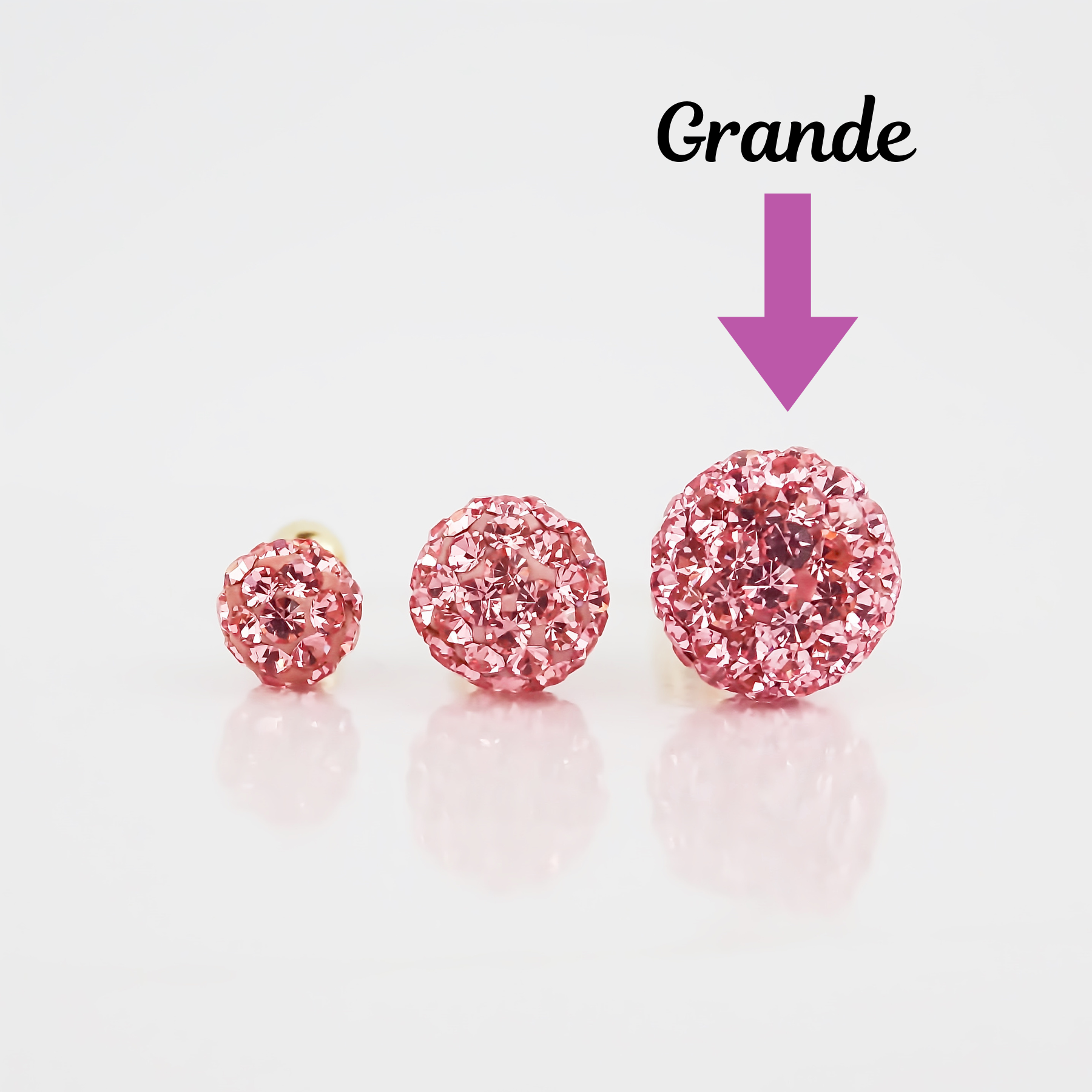 Amor Eterno - Broqueles Esferas Grandes / Aretes / Oro 10k / Rosa