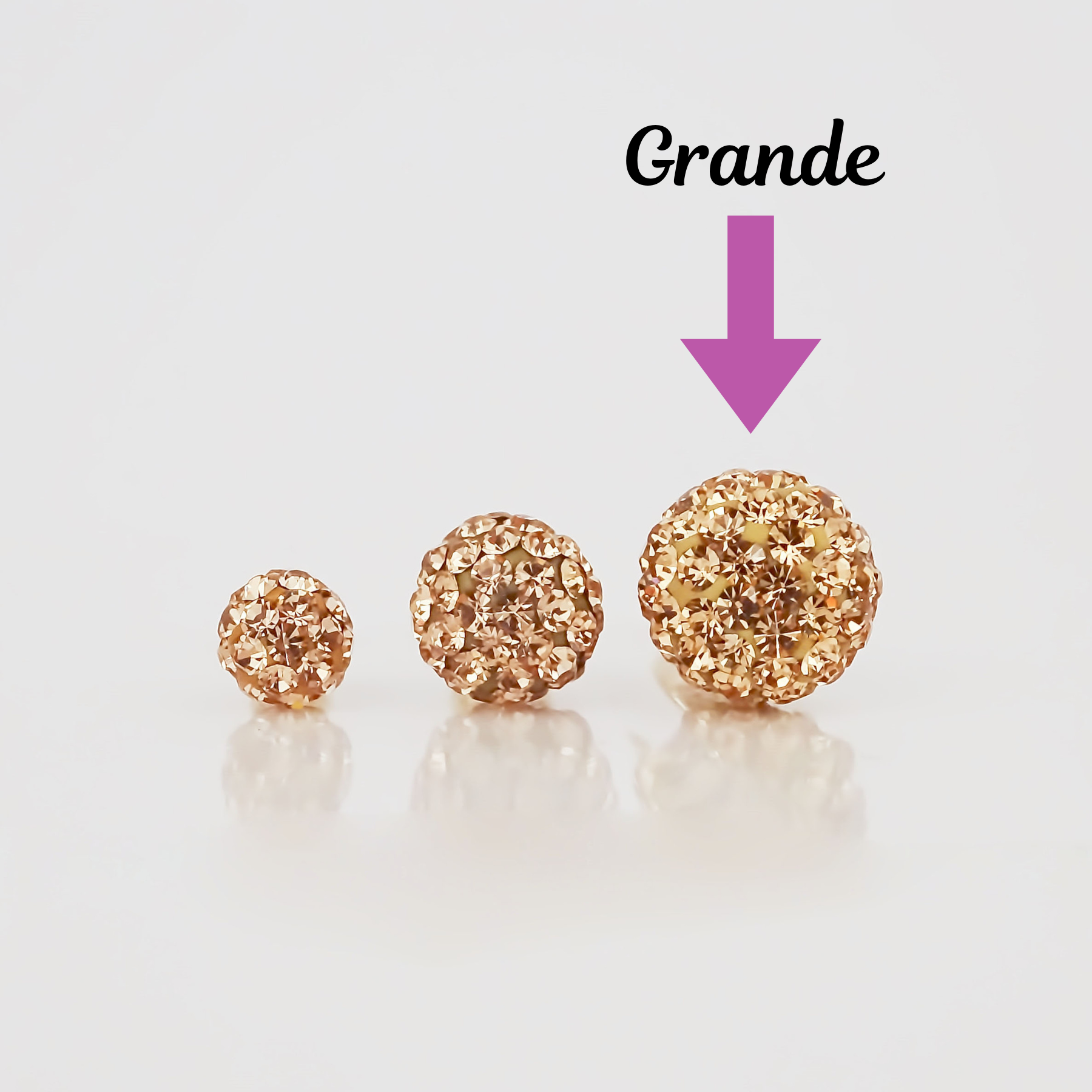 Amor Eterno - Broqueles Esferas Grandes / Aretes / Oro 10k / Golden