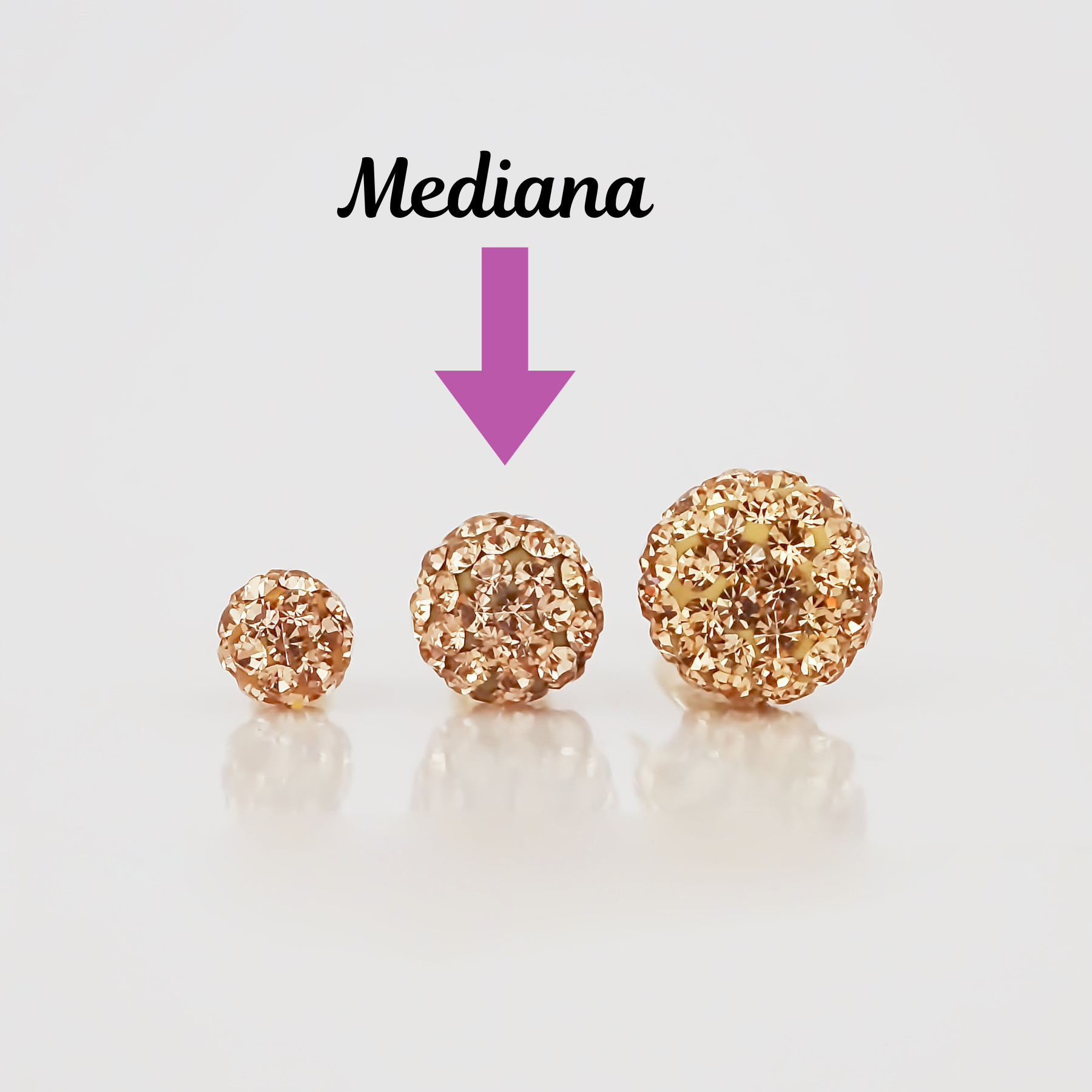 Amor Eterno - Broqueles Esferas Mediana / Aretes Oro 10k / Golden