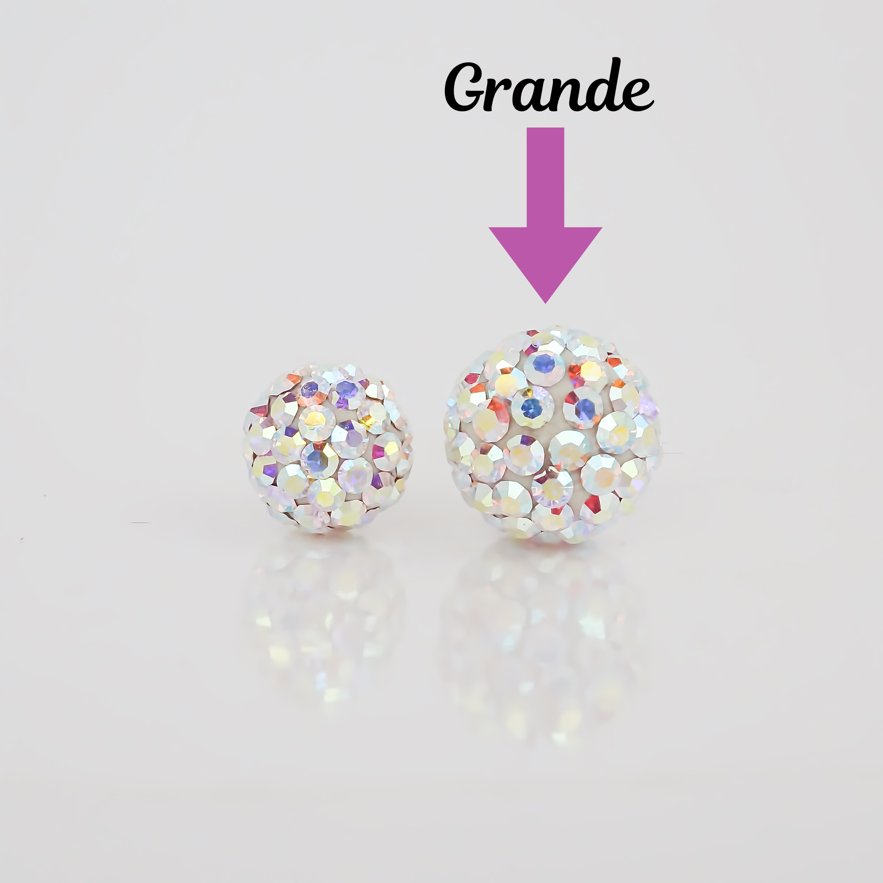 Amor Eterno - Broqueles Esferas Grandes / Aretes / Oro 10k / Tornasol