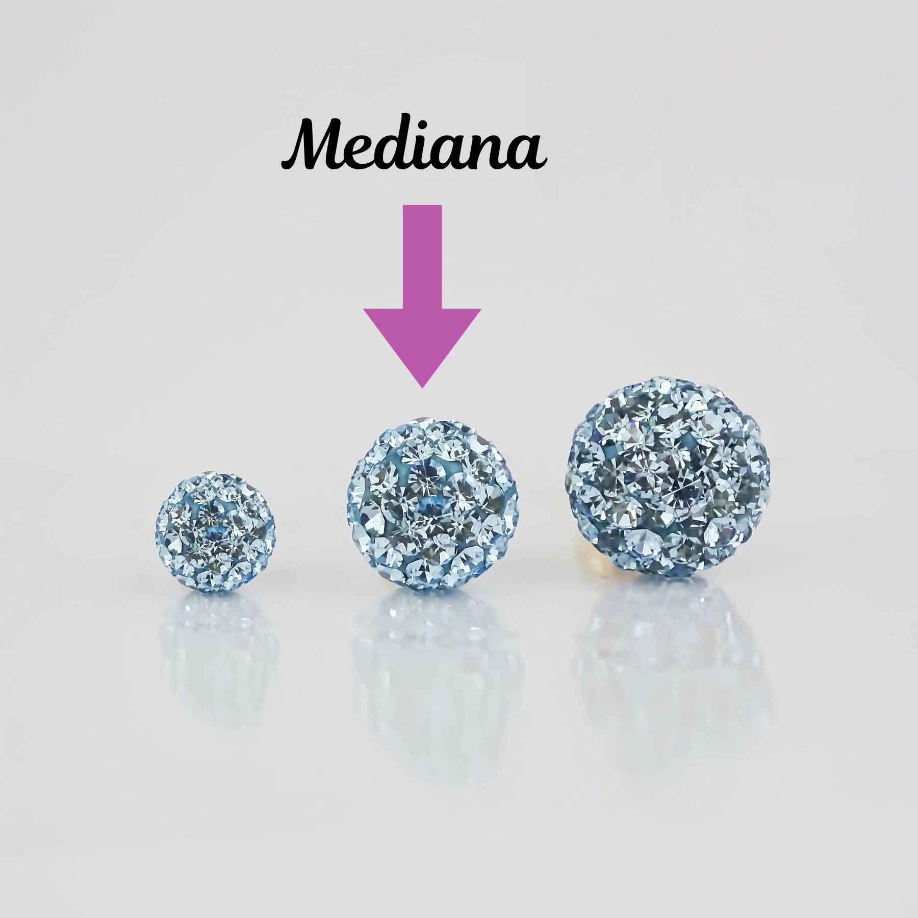 Amor Eterno - Broqueles Esferas Mediana / Aretes Oro 10k / Azul