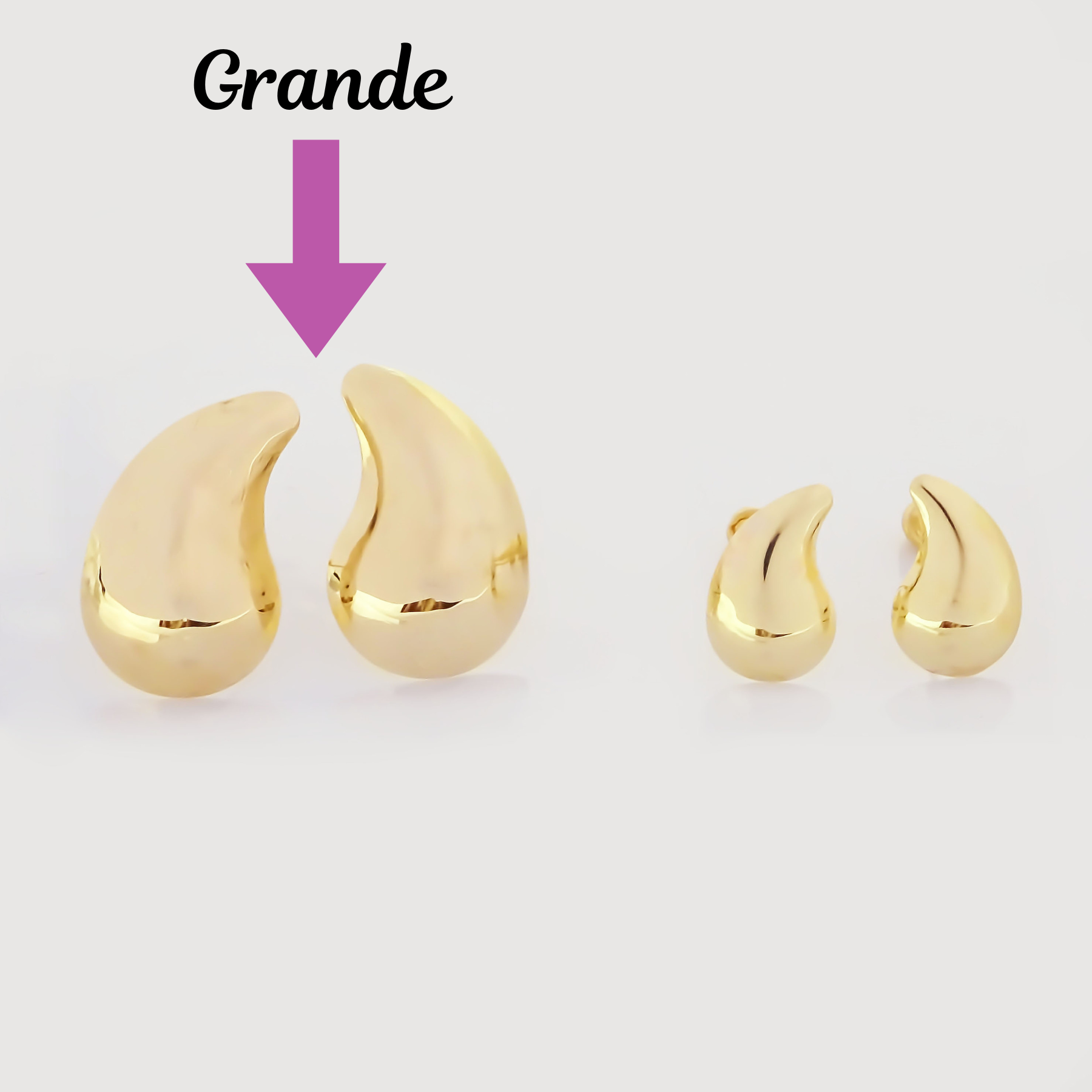 Amor Eterno - Broqueles Gota Grande / Aretes Oro Sólido 10k