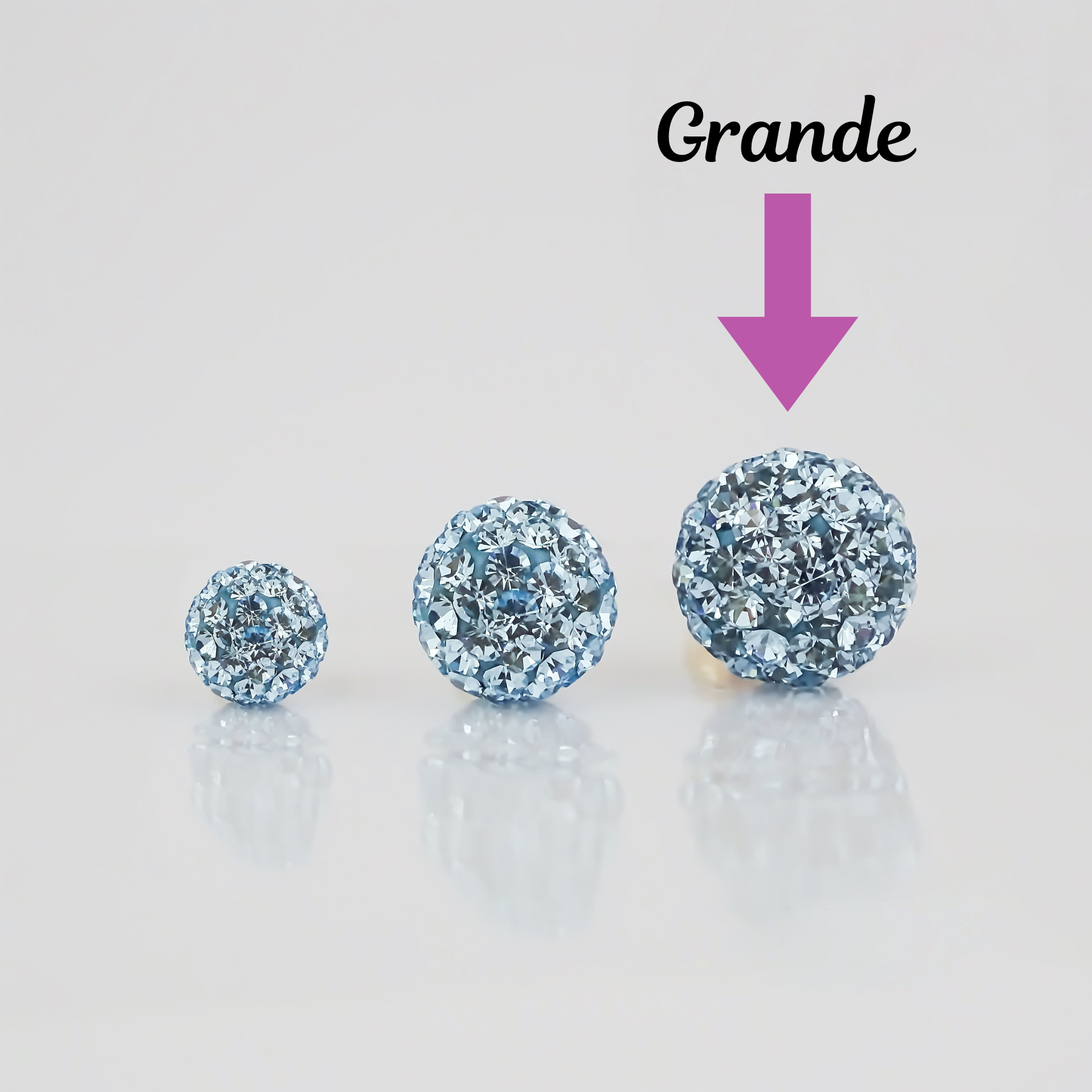 Amor Eterno - Broqueles Esferas Grandes / Aretes / Oro 10k / Azul