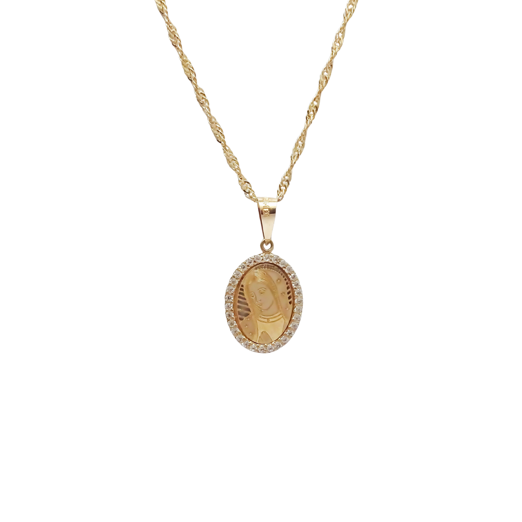 Amor Eterno - Dije Virgen Rostro / Oro Sólido 10k