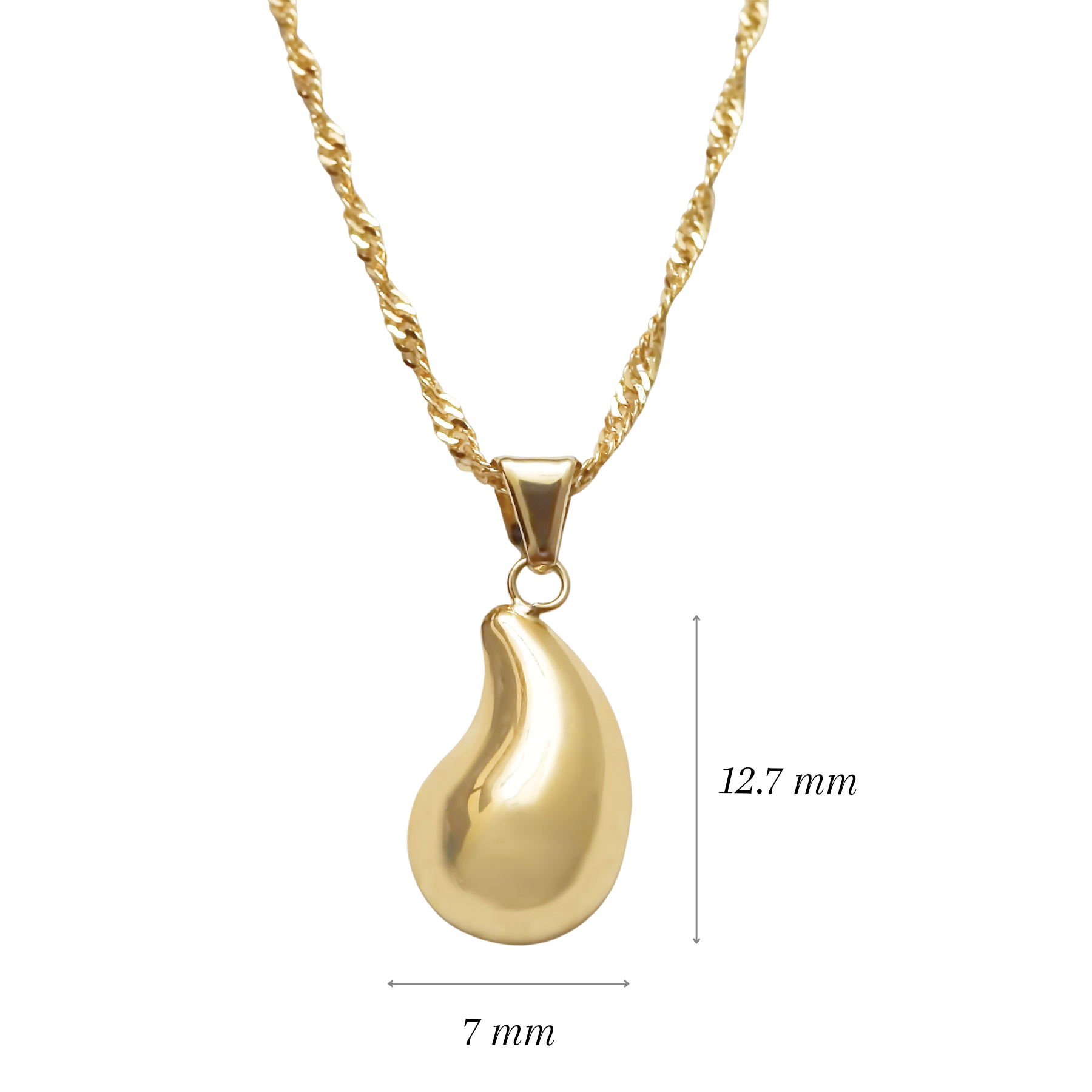 Amor Eterno - Dije Gota Grande Oro 10k