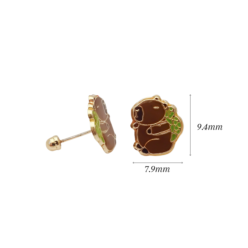 Amor Eterno - Broqueles / Capibara / Aretes Oro 10k