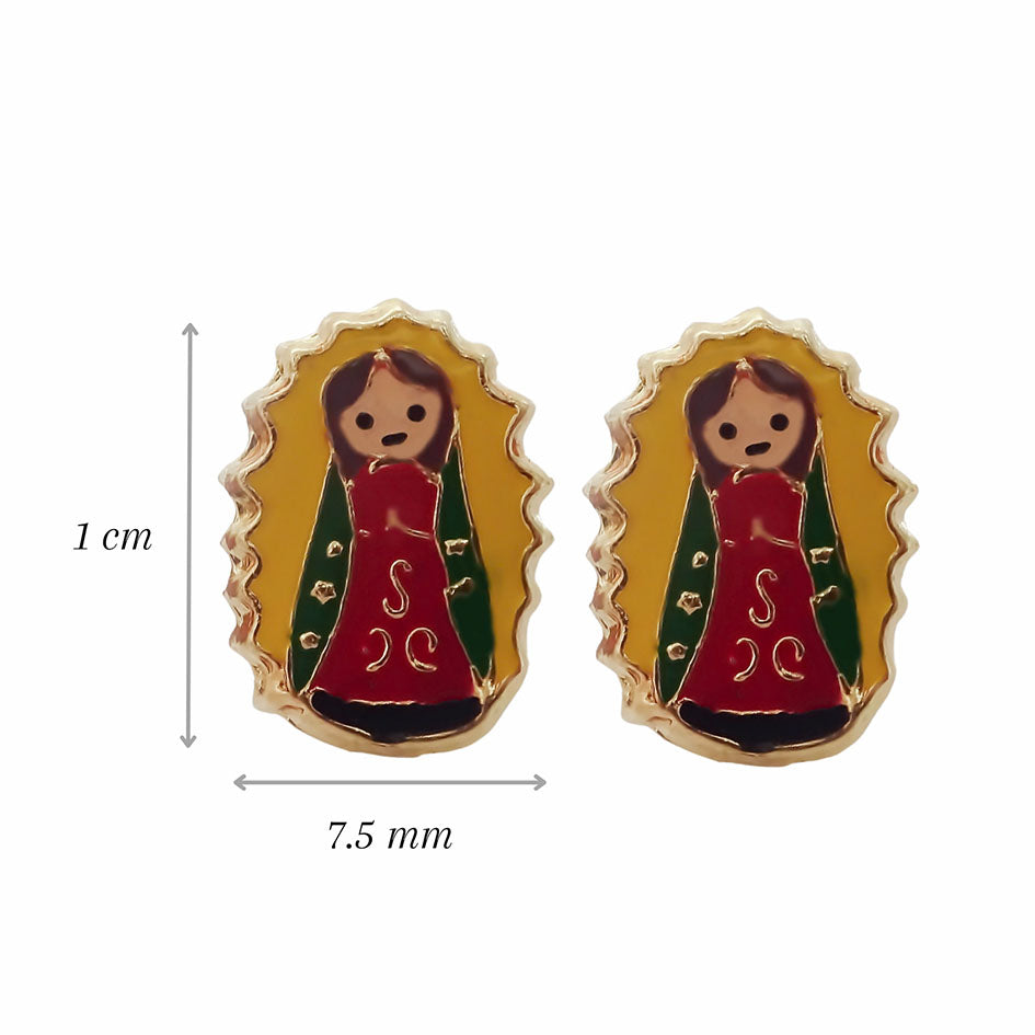Amor Eterno - Broqueles Deluxe Virgencita / Aretes / Oro 10k