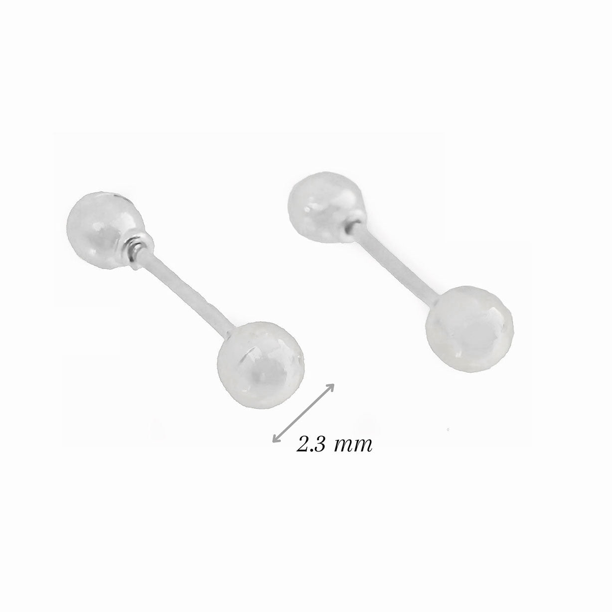 Amor Eterno - Broqueles Bebé / Dormilonas 2 mm / Aretes / Oro 10k