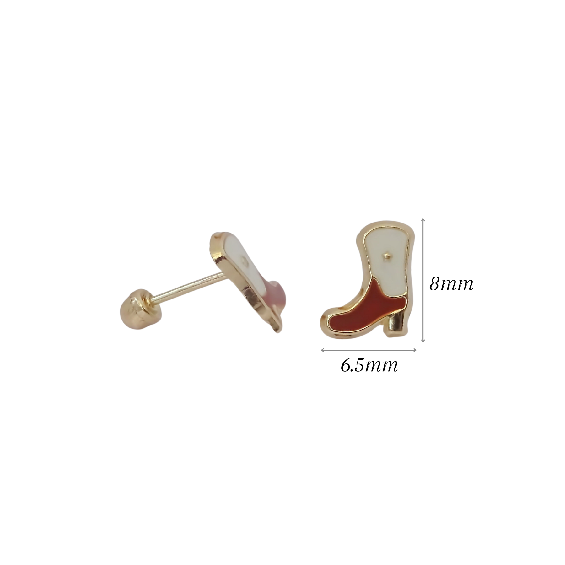 Amor Eterno - Broqueles Botas Kaarl / Aretes / Oro 10k