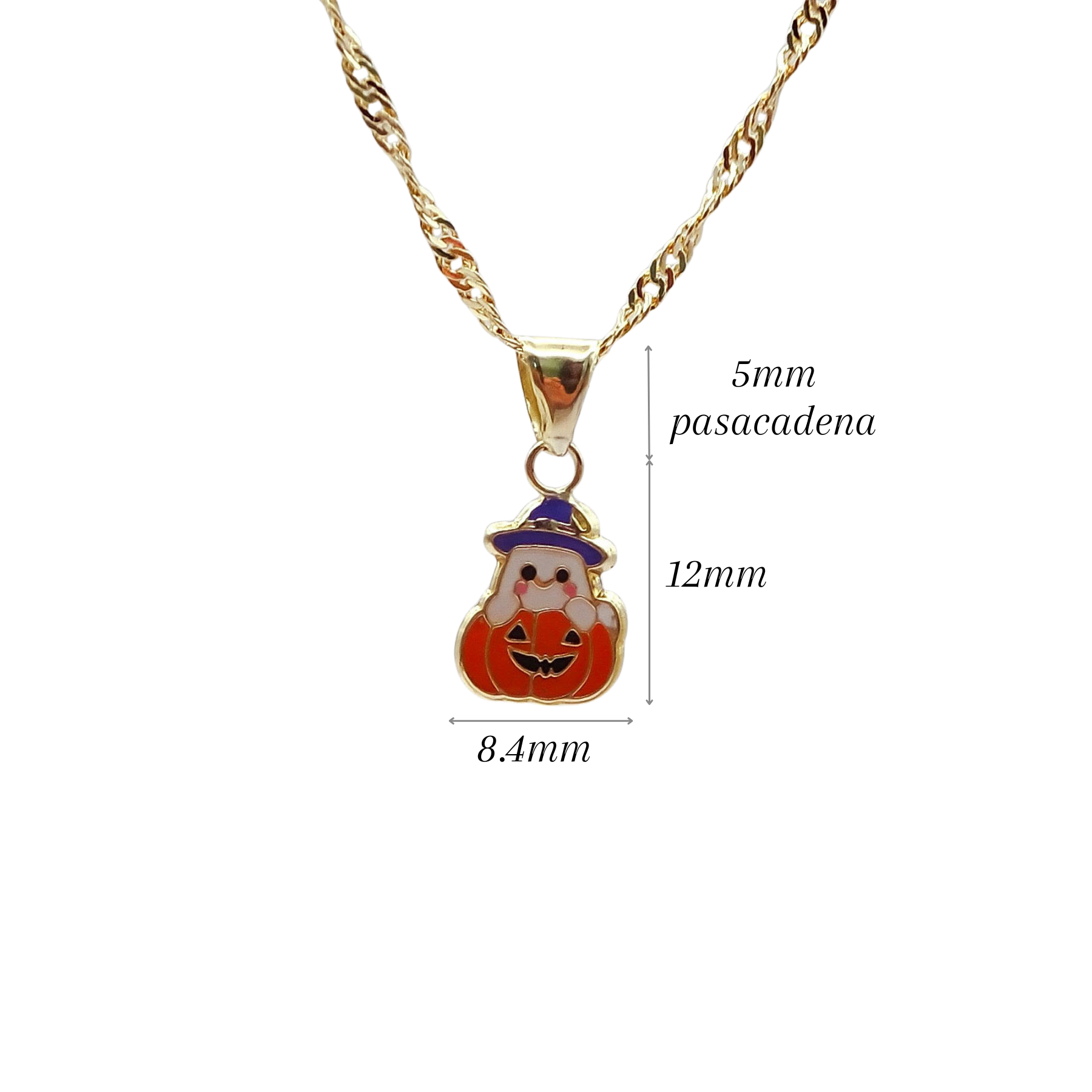 Amor Eterno - Dije Calabaza Fantasma / Oro Sólido 10k