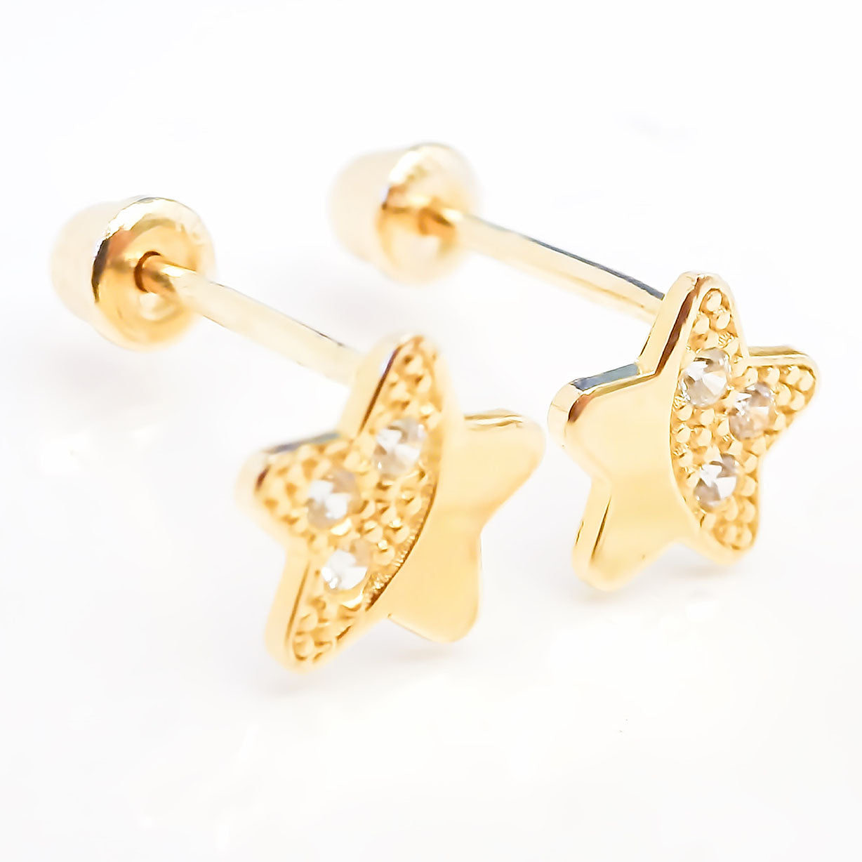 Amor Eterno - Broqueles Estrella / Aretes / Oro Sólido 10k