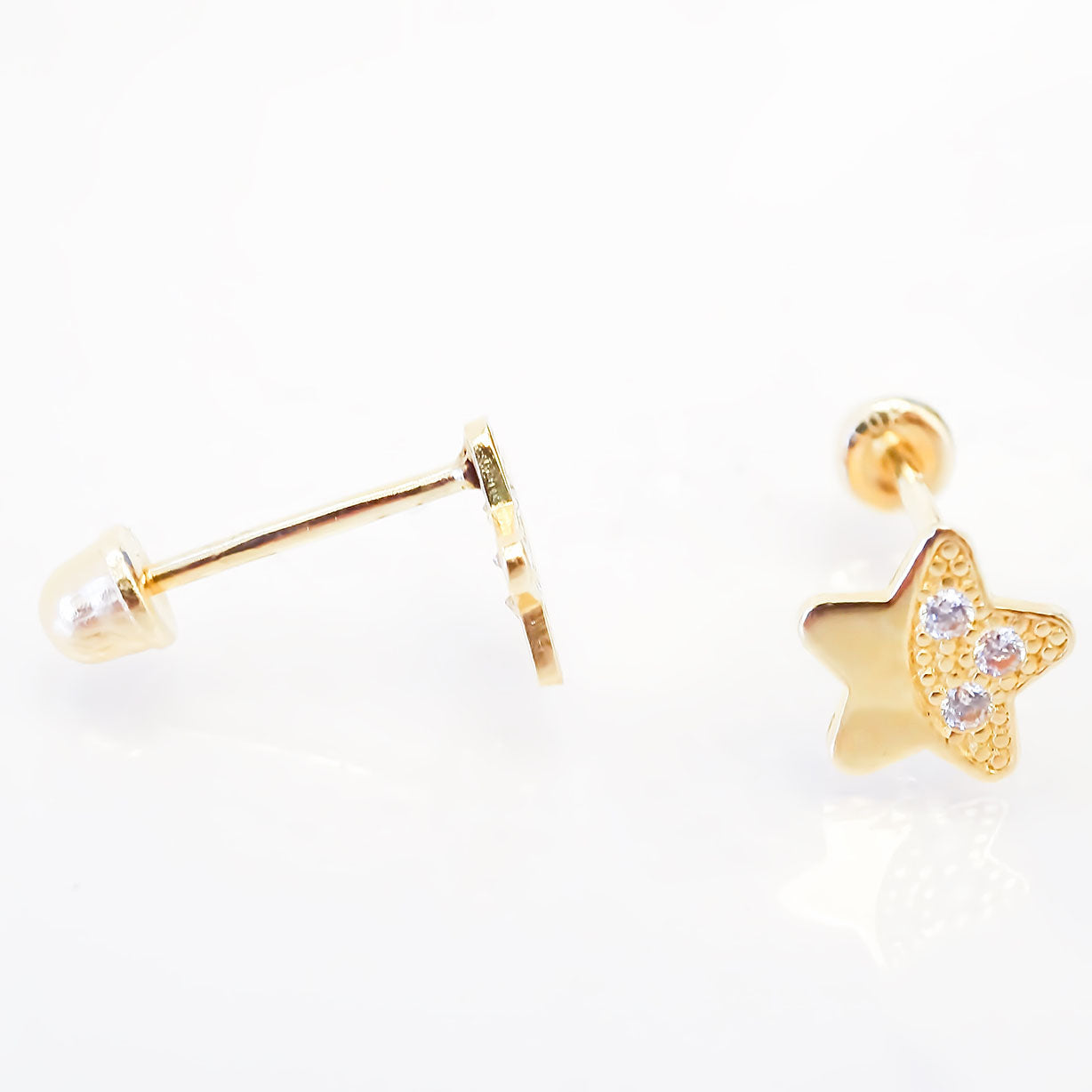 Amor Eterno - Broqueles Estrella / Aretes / Oro Sólido 10k