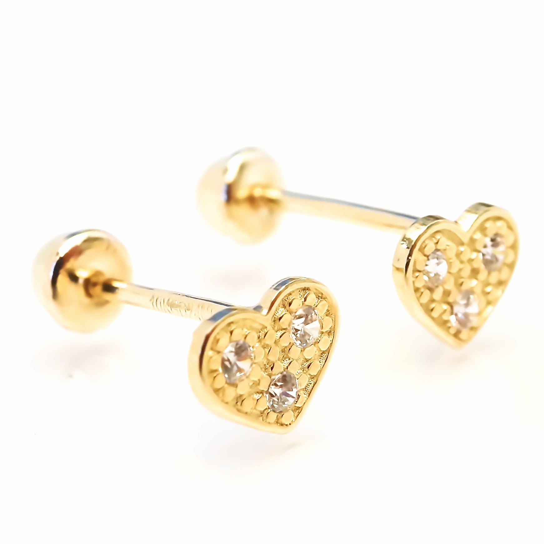 Amor Eterno - Broqueles Corazón / Aretes / Oro Sólido 10k