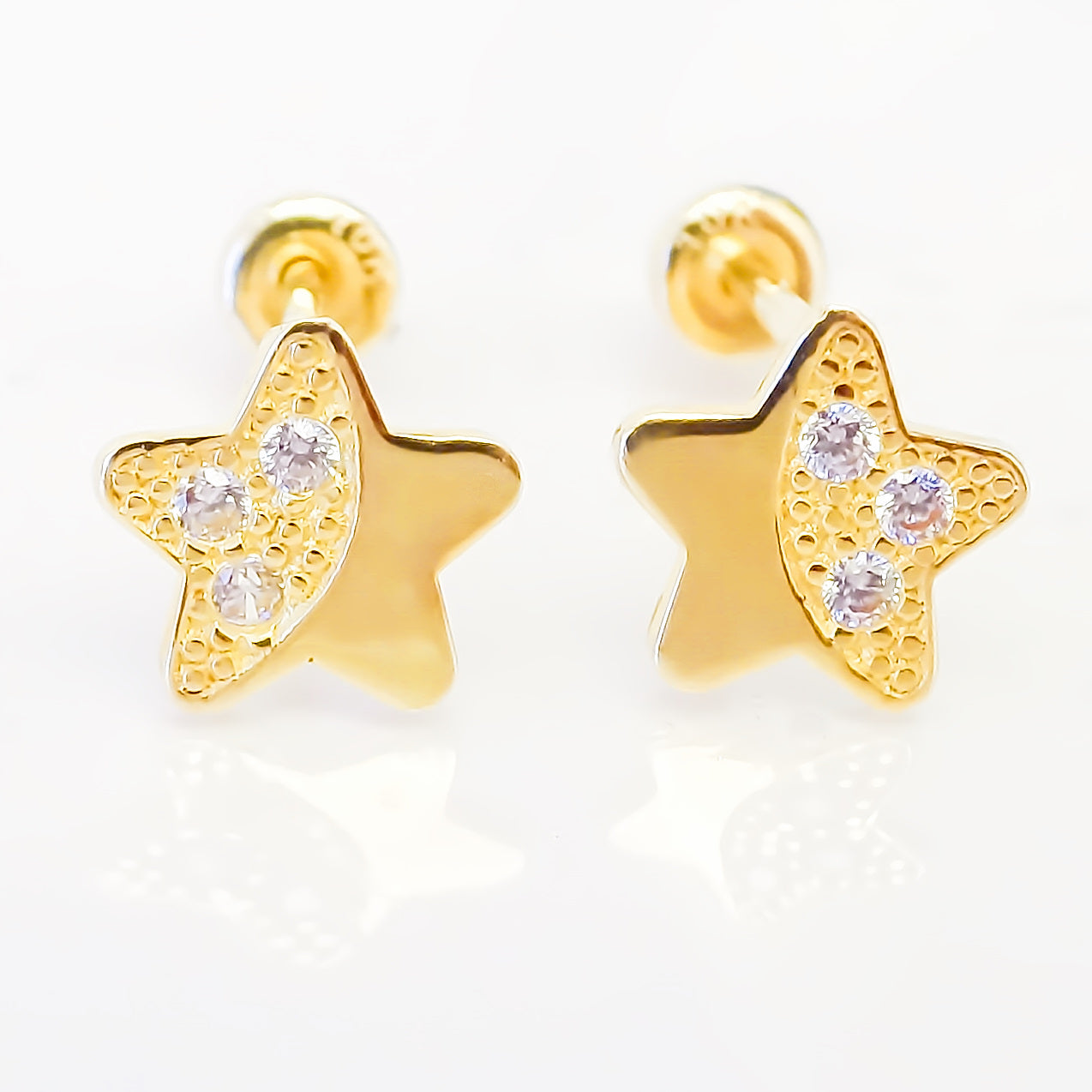 Amor Eterno - Broqueles Estrella / Aretes / Oro Sólido 10k