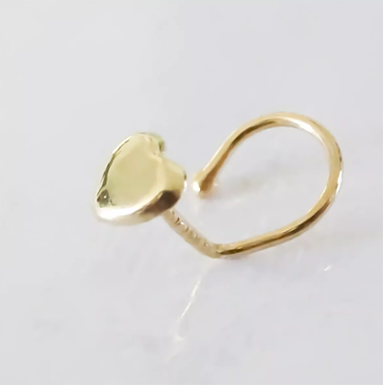 Amor Eterno - Piercing Nariz Corazón / Oro Sólido 10k