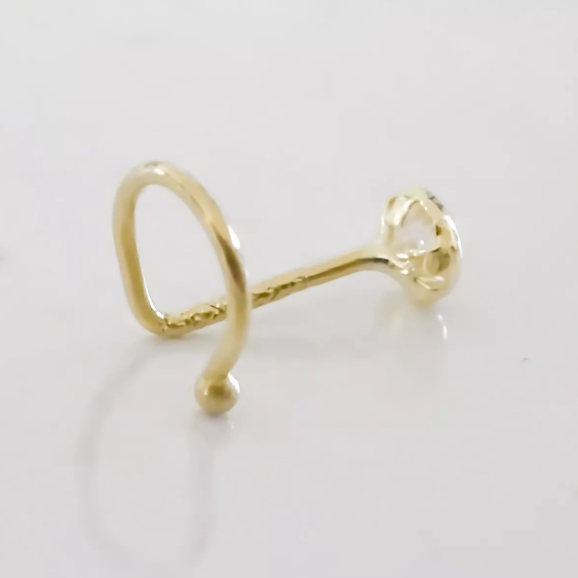 Amor Eterno - Piercing Nariz Bisel / Oro Sólido 10k