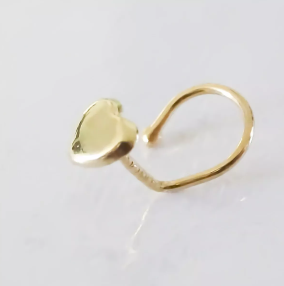 Amor Eterno - Piercing Nariz Corazón / Oro Sólido 10k