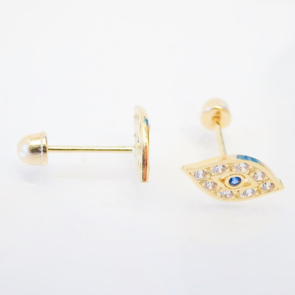Amor Eterno - Broqueles Ojo Turco / Aretes / Oro Sólido 10k