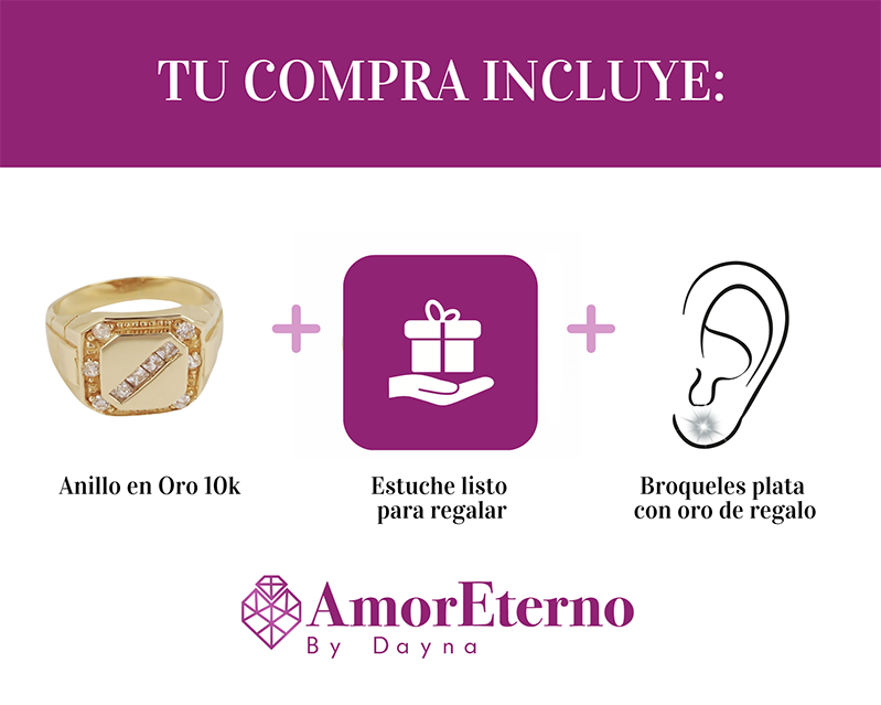 Amor Eterno - Caballero / Anillo / Kelowna*/ Oro 10k Sólido