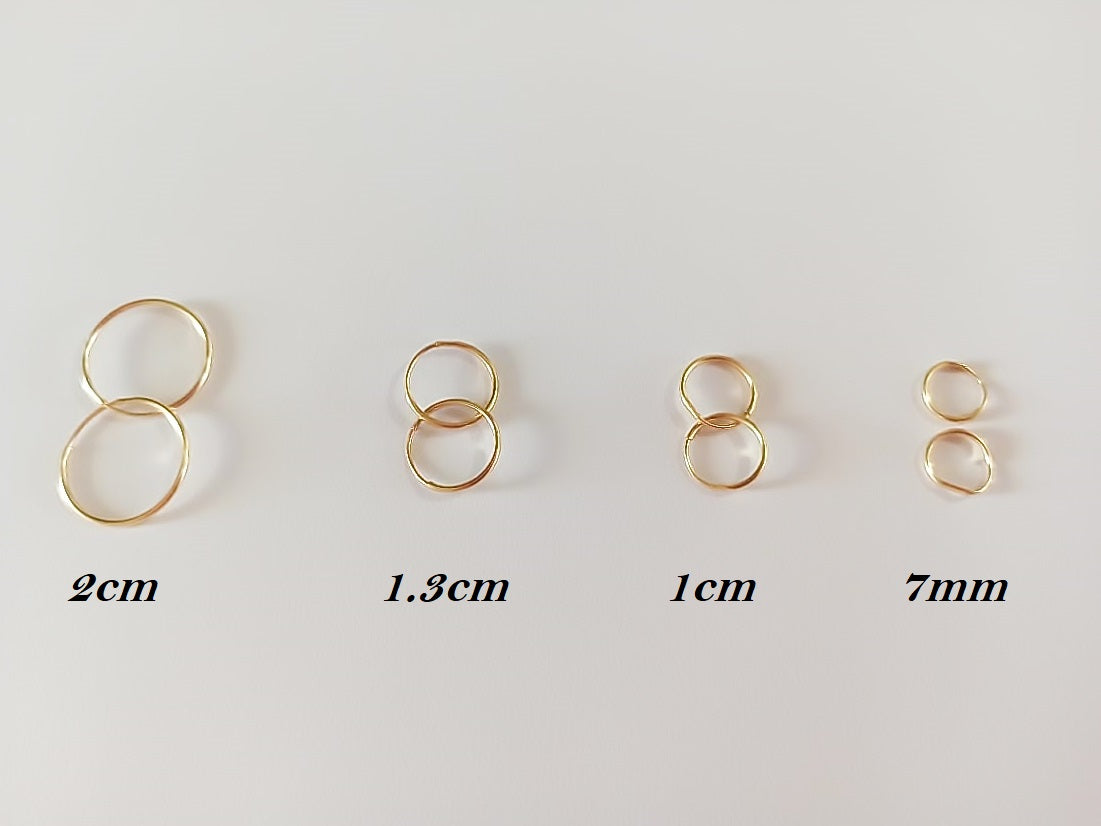 Arracada lisa 1.3 Oro Rosa 14 K.