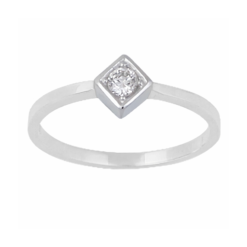 Amor Eterno - Anillo Rombo / Oro Sólido 10k