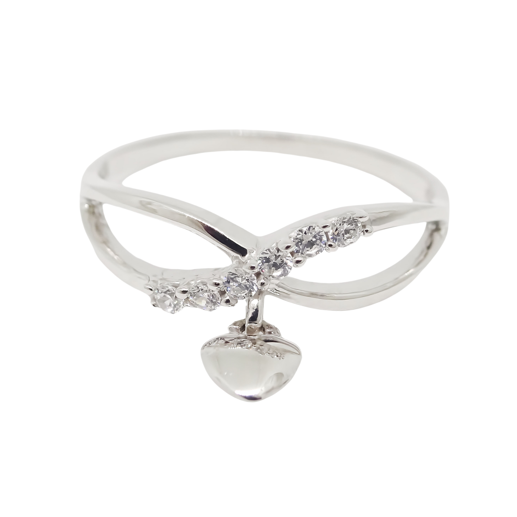 Amor Eterno - Anillo Corazón Colgante / Oro Sólido 14K