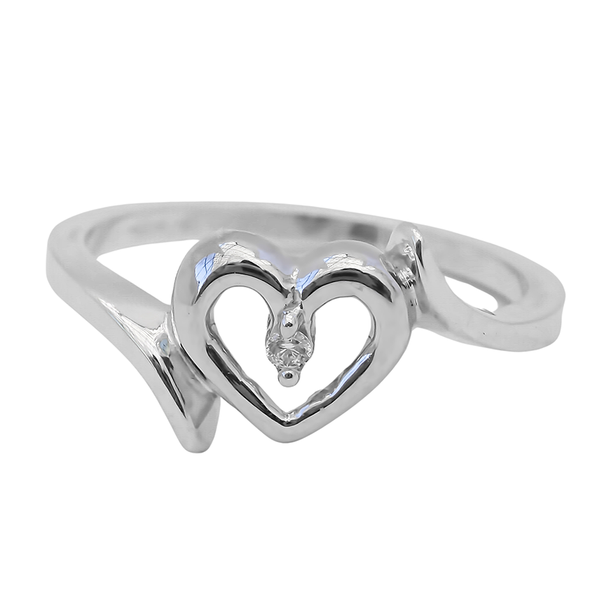 Amor Eterno - Anillo Corazón Diamante / Oro 10k Sólido