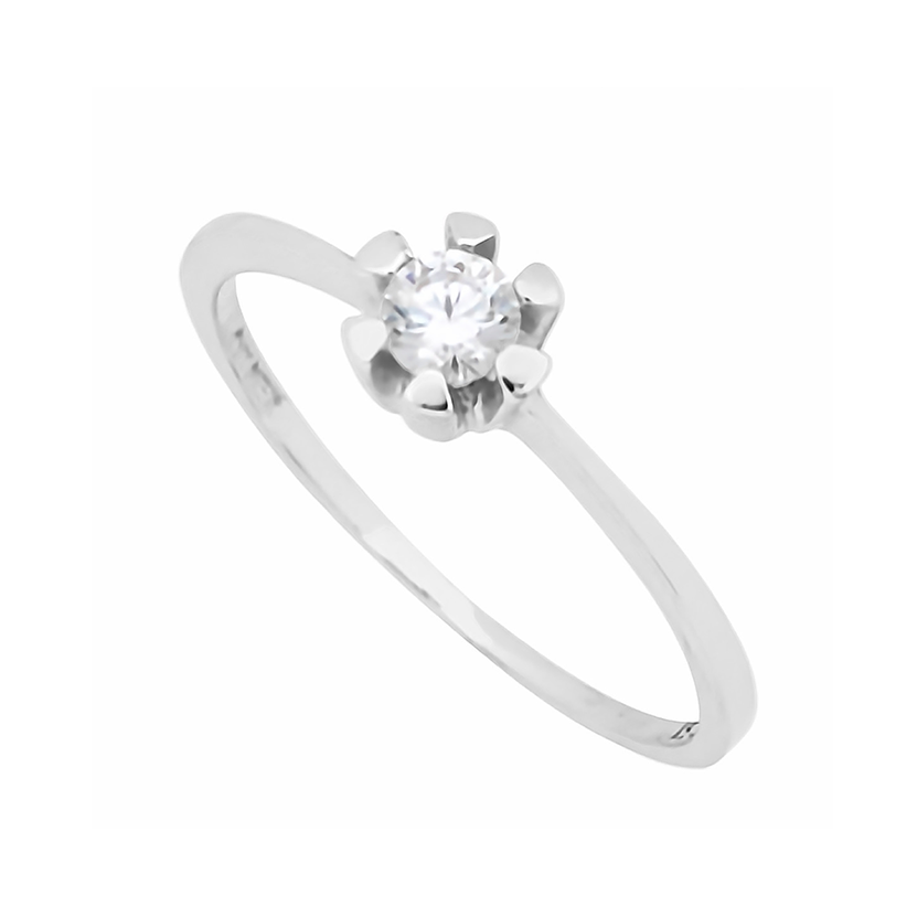 Solitario 6 uñas 14k