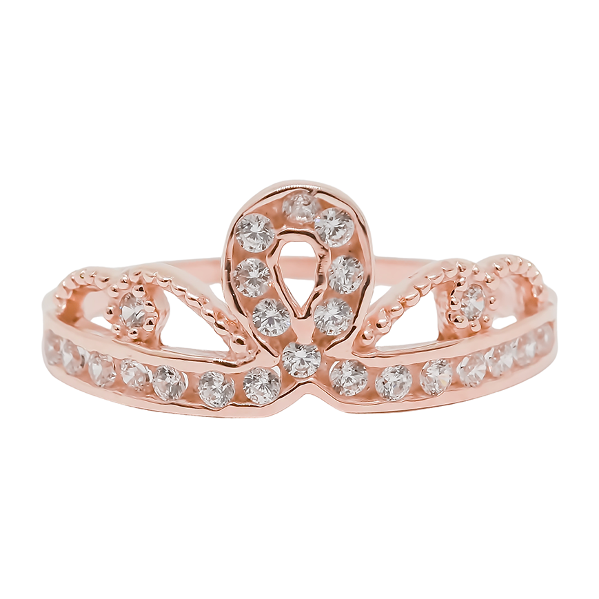 Amor Eterno - Anillo Corona / Anne / Oro Solido 10k