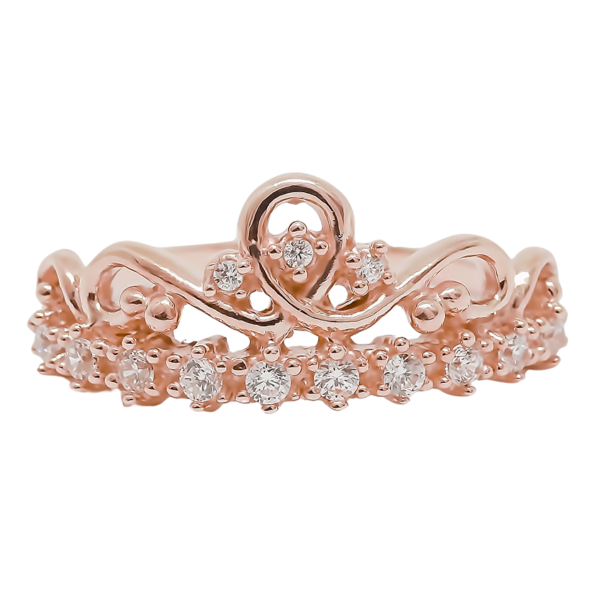 Amor Eterno - Anillo Corona Ingrid / Oro Solido 14k