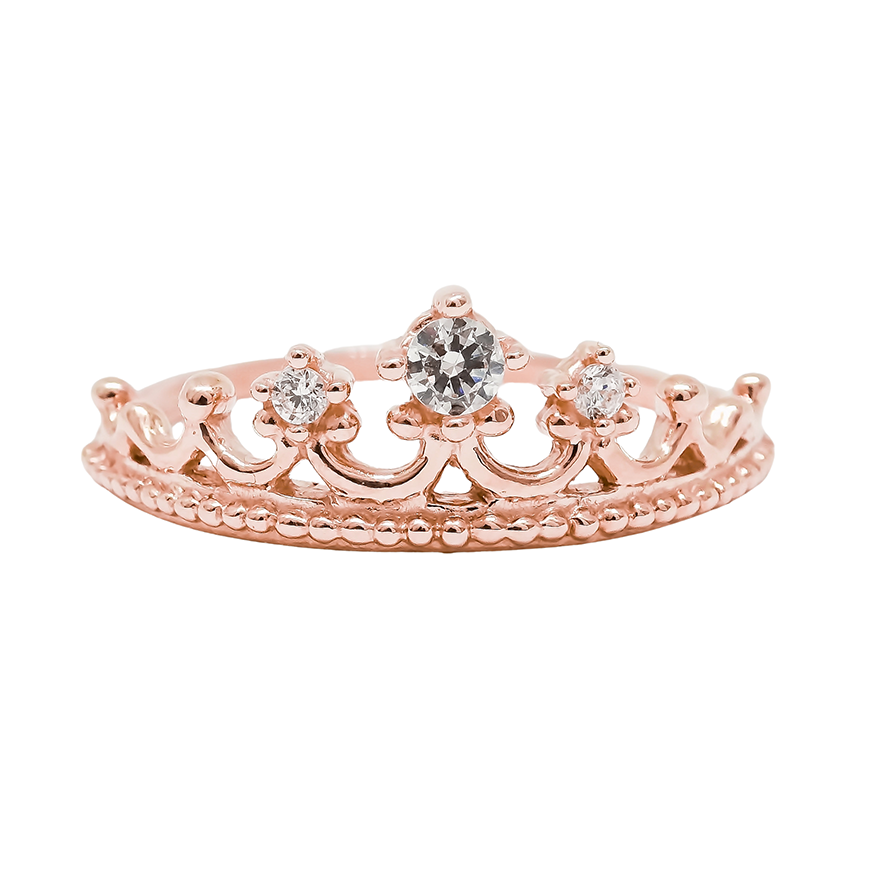 Amor Eterno - Anillo Corona Leslie / Oro Sólido 10k