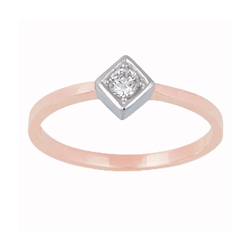 Amor Eterno - Anillo Rombo / Oro Sólido 14k