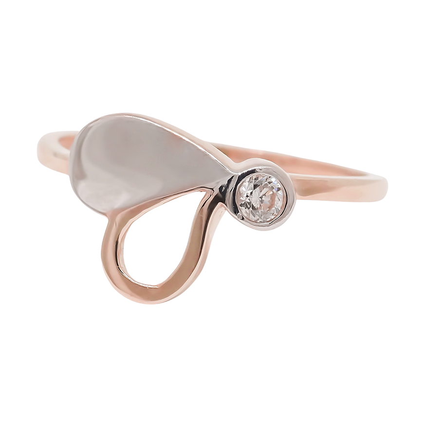 Amor Eterno - Anillo Corazón Bisel Giselle / Oro 14k Sólido