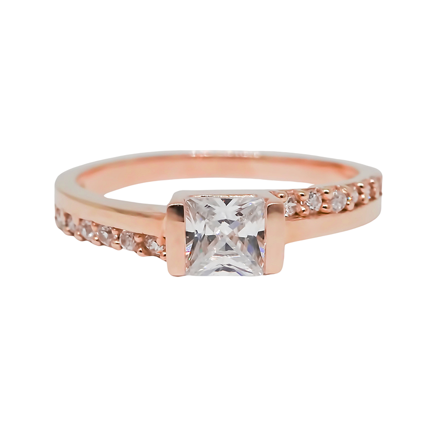 Amor Eterno - Anillo Kristal / Oro 14k Solido