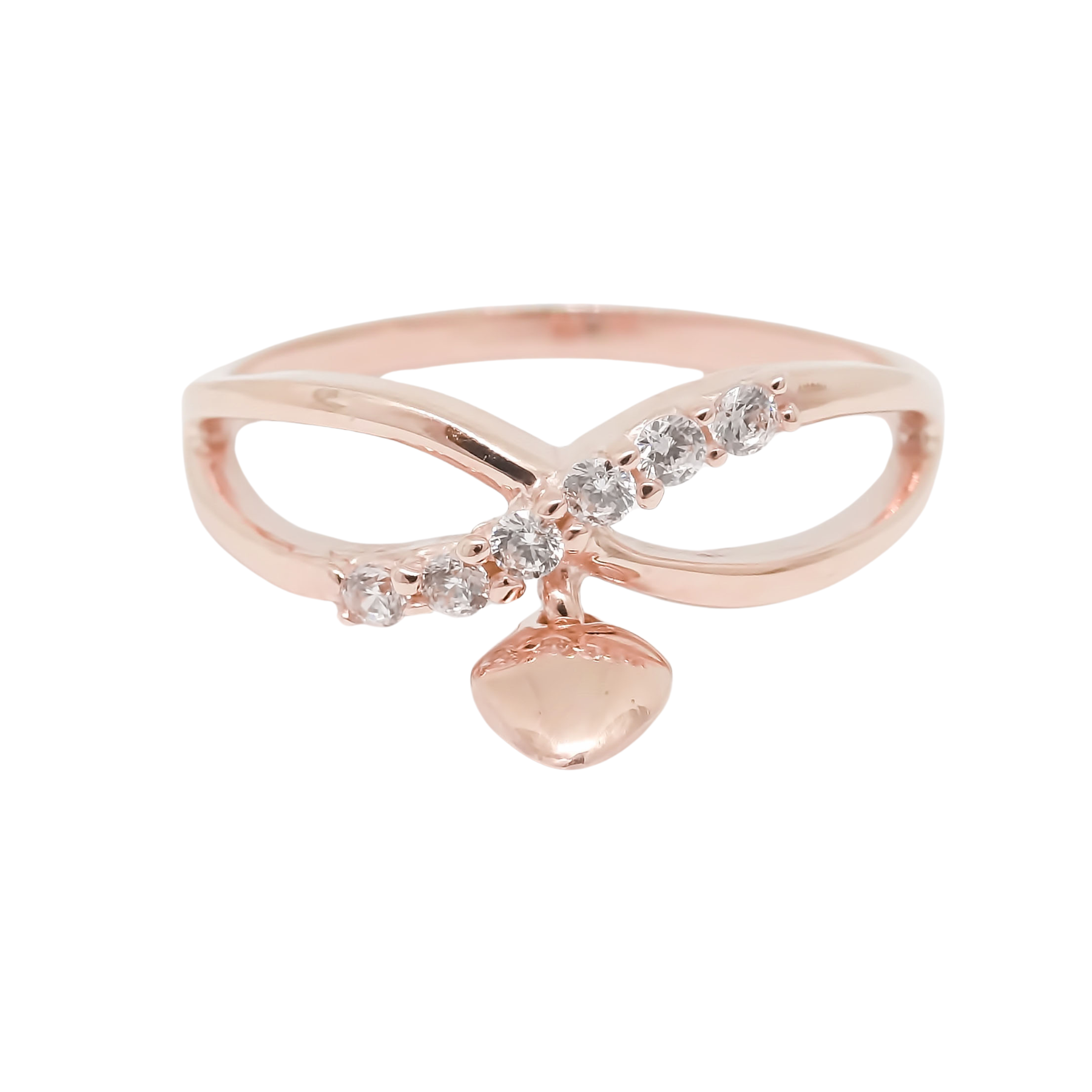 Amor Eterno - Anillo Corazón Colgante / Oro Sólido 10k