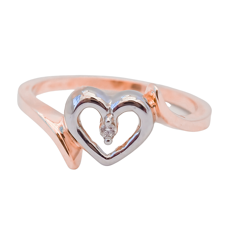 Amor Eterno - Anillo Corazón Diamante / Oro 14k Sólido
