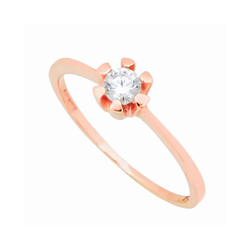 Solitario 6 uñas 14k