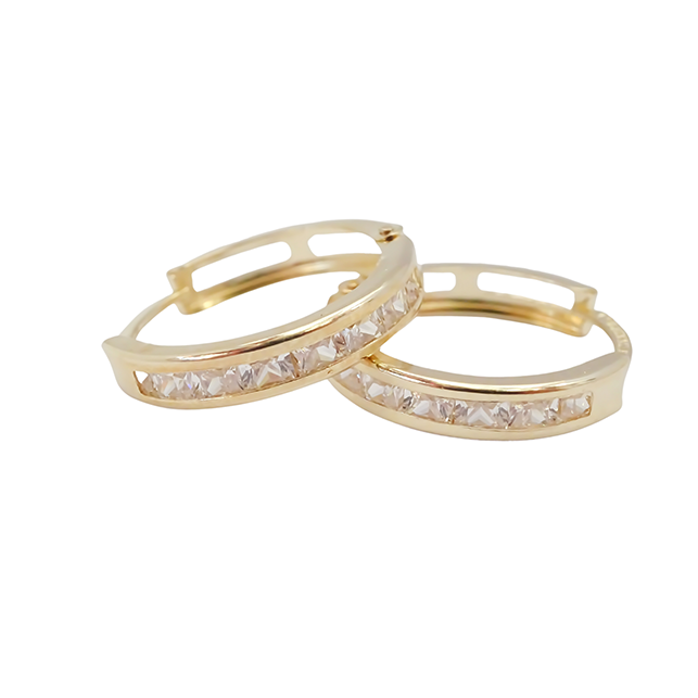 Amor Eterno - Arracadas / Aretes Huggies Dahlia Gde Oro 10k