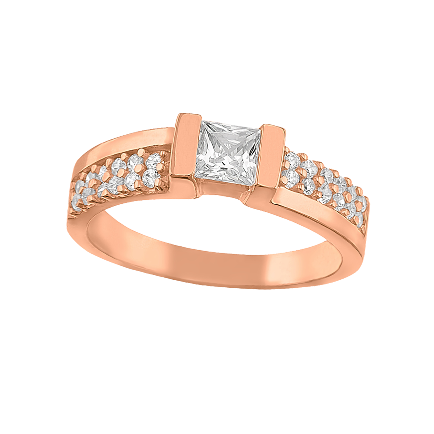 Amor Eterno - Grueso Anillo / Cuadrado 25 / Oro Sólido 10k