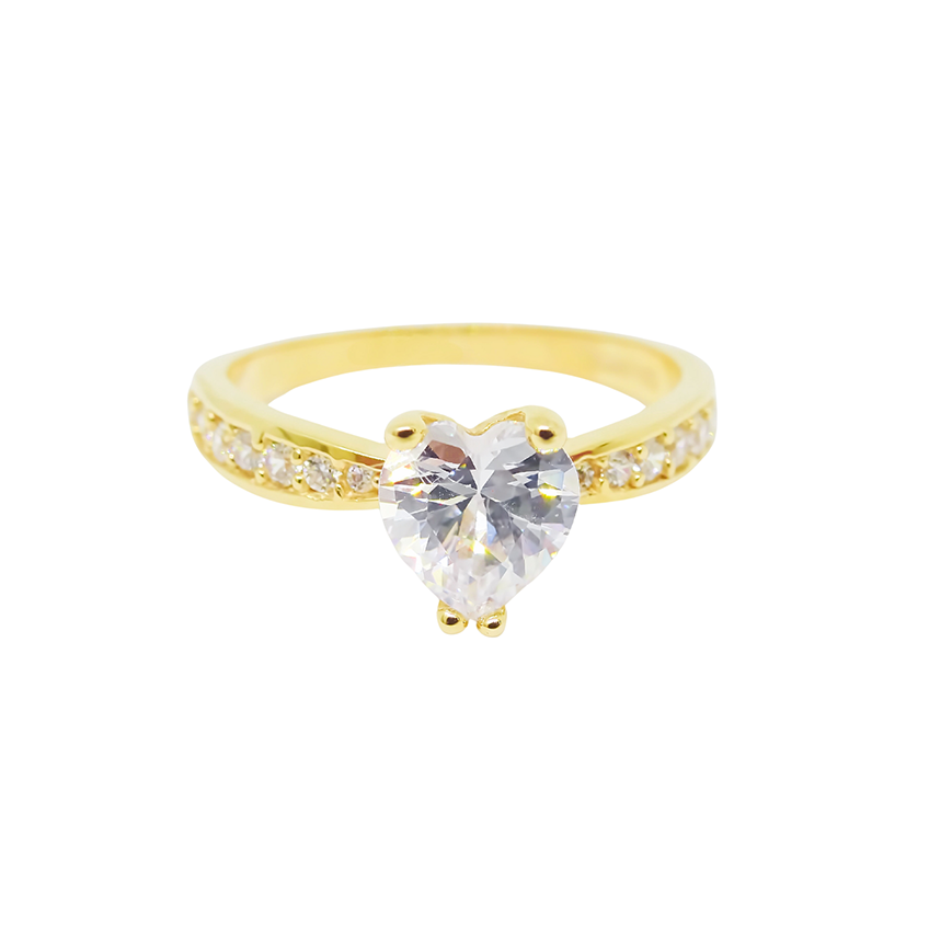 Amor Eterno - Anillo Corazón Amber / Oro 10k