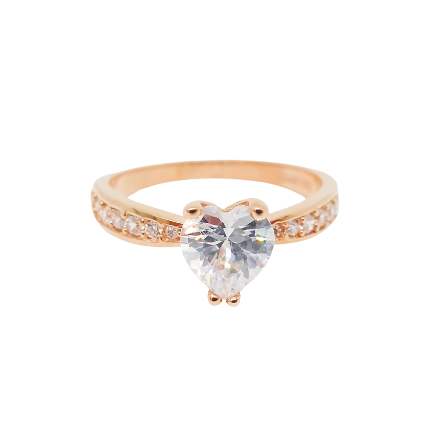 Amor Eterno - Anillo Corazón Amber / Oro 10k