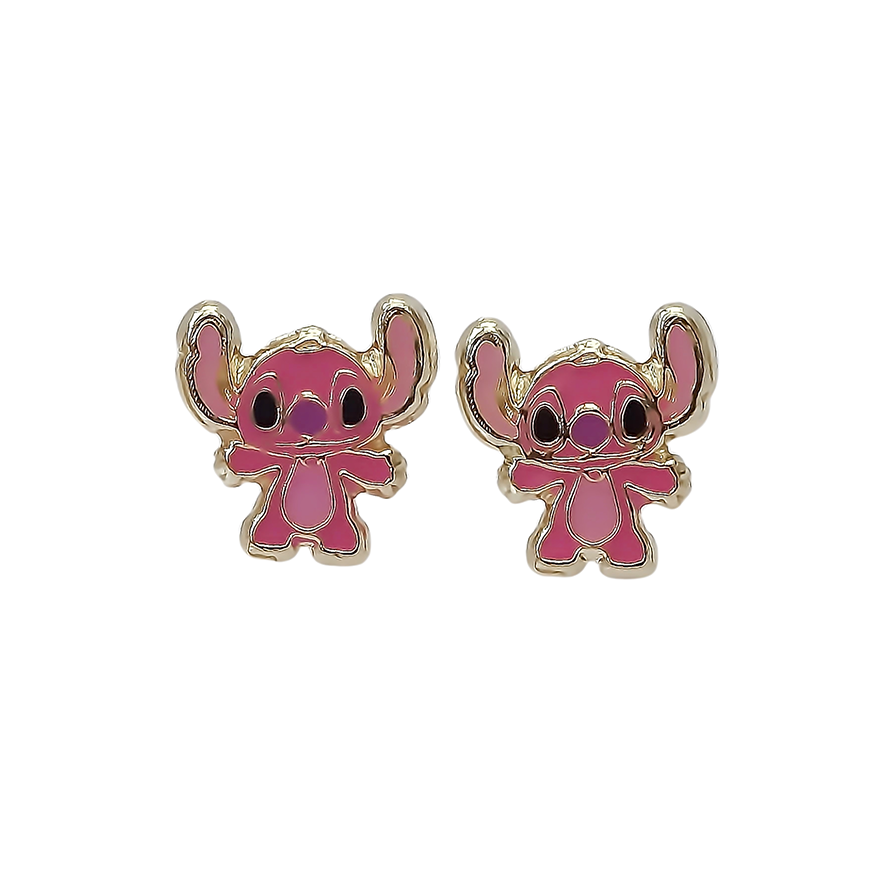 Amor Eterno - Broqueles Stich / Aretes Oro 10k