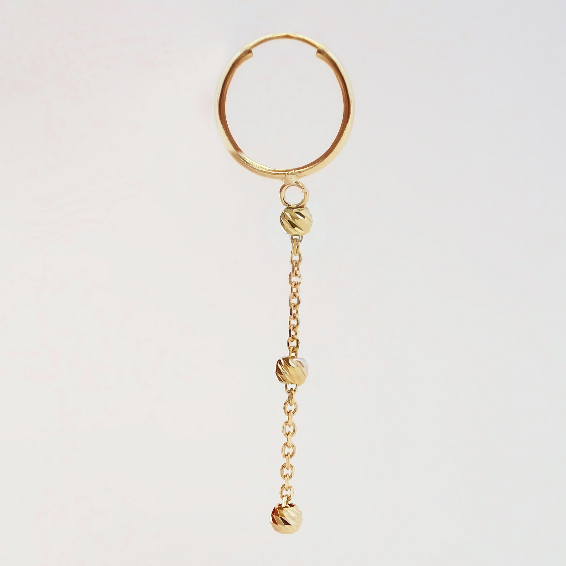 Amor Eterno - Arracadas Colgantes 3 Oros / Aretes 10k / Amarillo