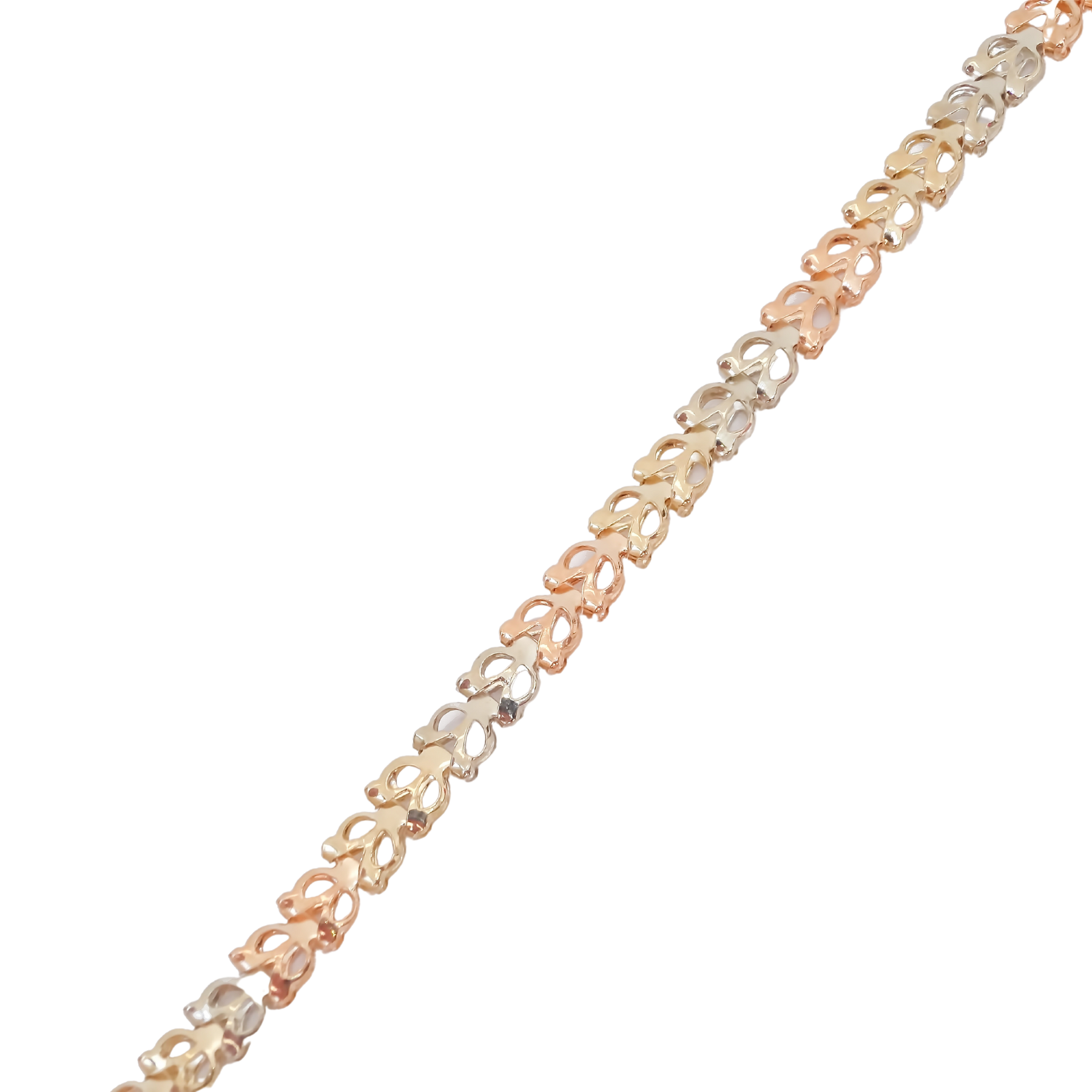 Amor Eterno - Pulsera Florentina 3 Oros / Oro 10k Sólido