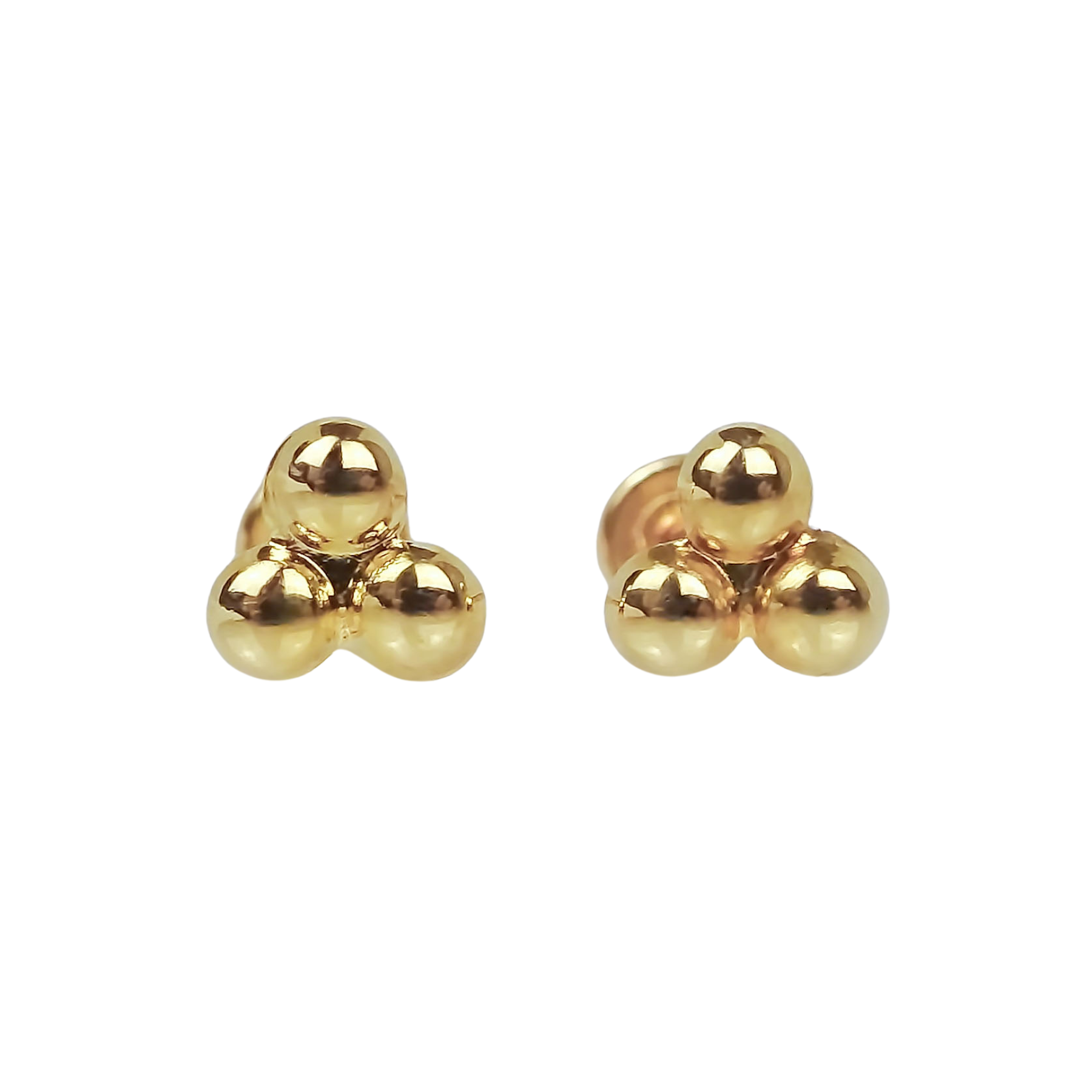 Amor Eterno - Broqueles Trébol Bolitas / Aretes / Oro 10k