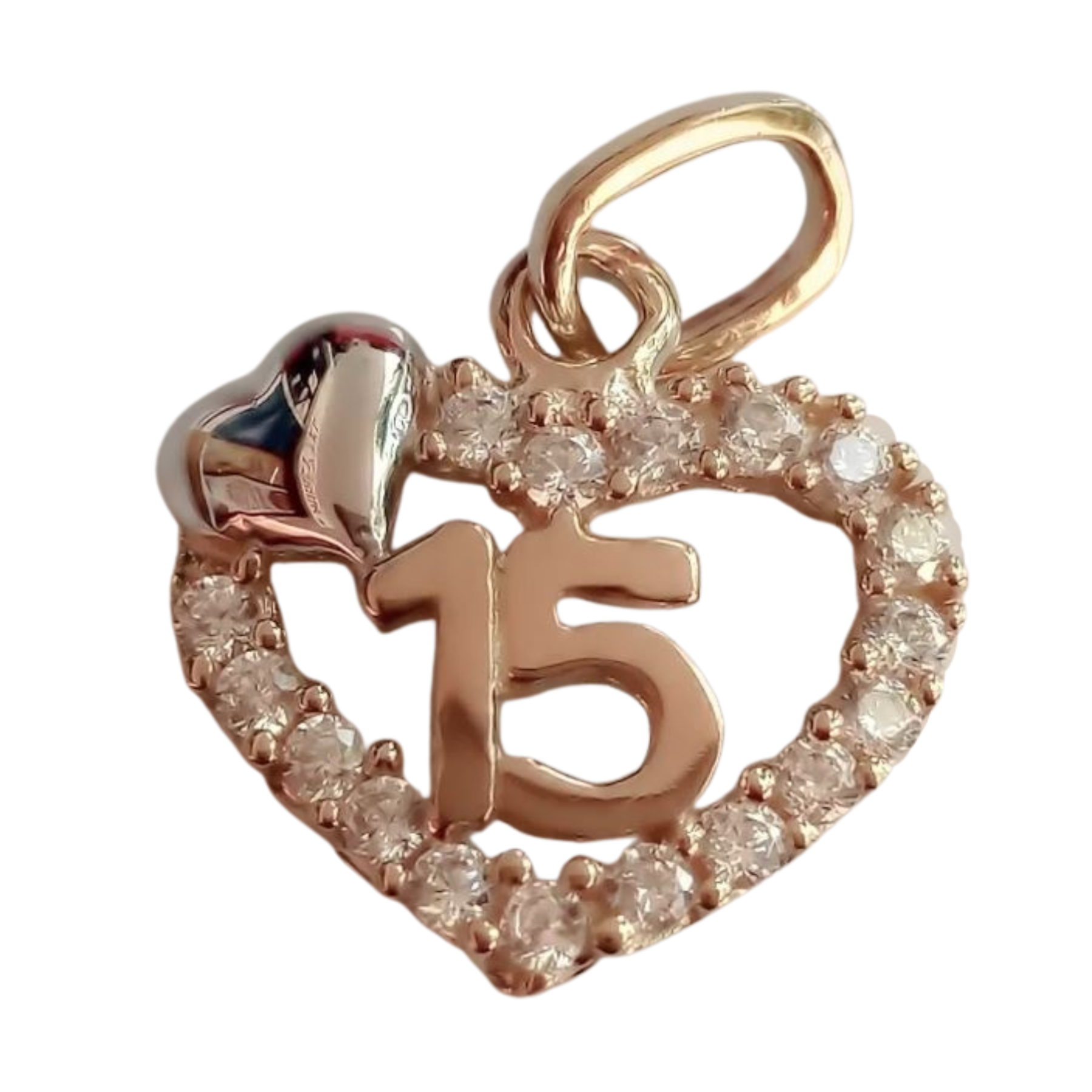 Amor Eterno - Xv Años / Dije+cadena / Corazón Oro 14k Solido