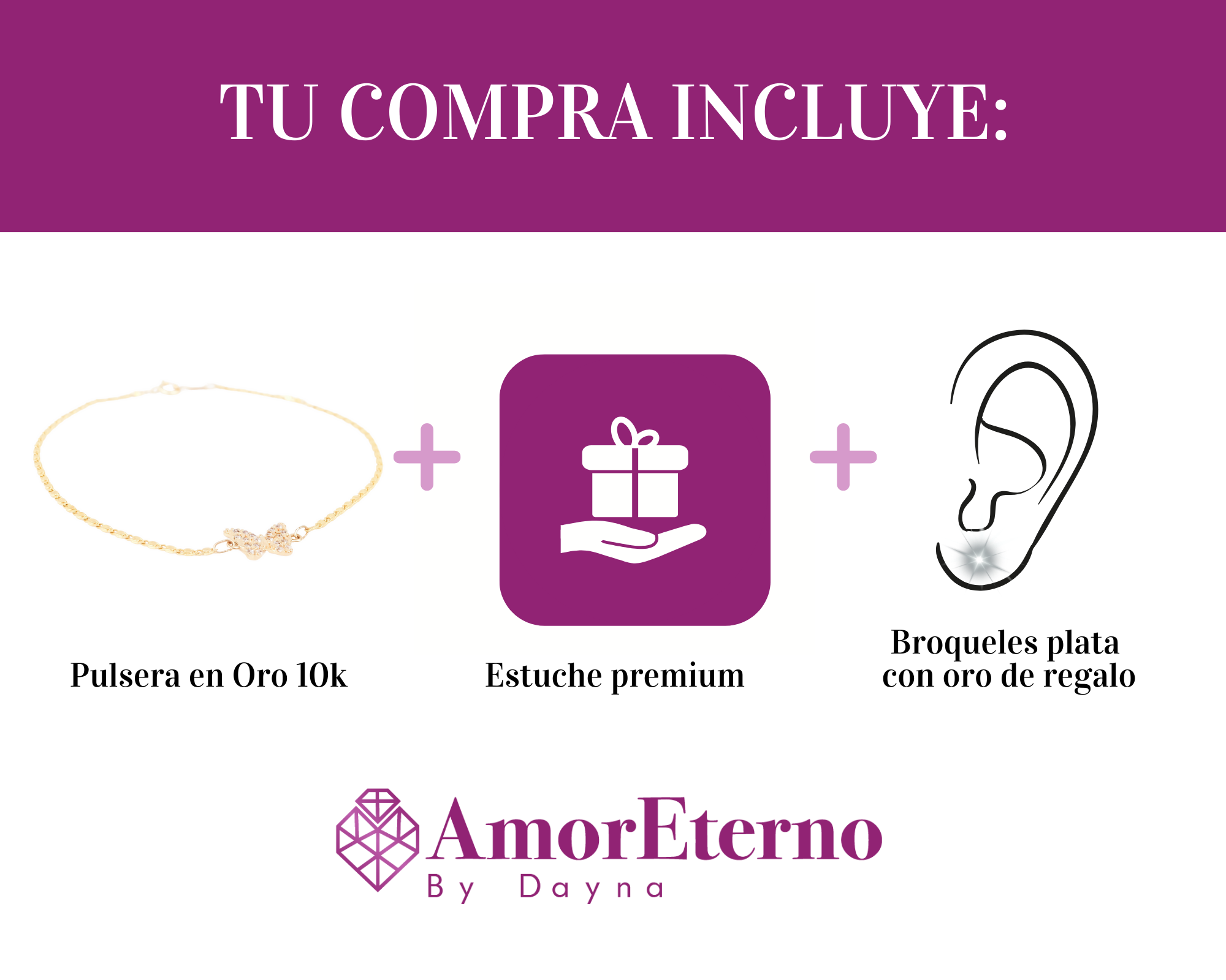 Amor Eterno - Pulsera Mariposa / Oro Sólido 10k