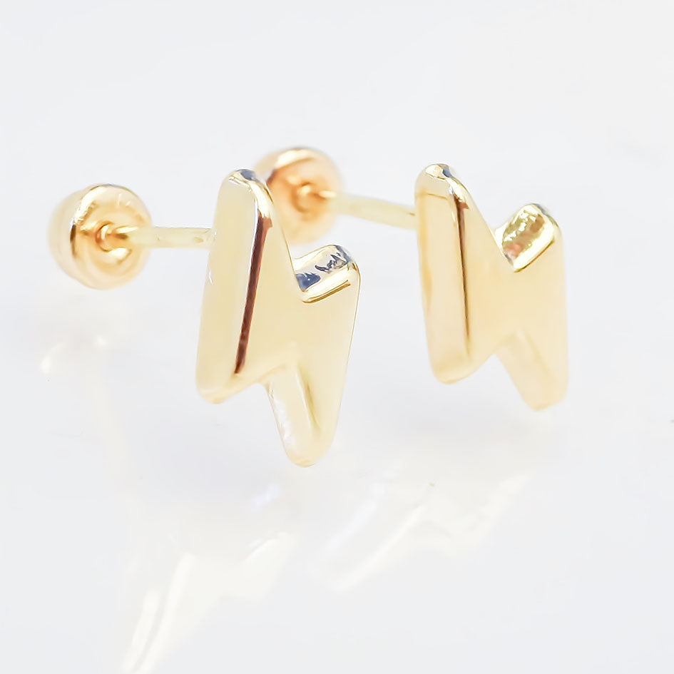 Amor Eterno - Broqueles Rayo Basic Aretes / Oro 10k